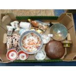 A quantity of miscellaneous china including Oriental tea set in circular lidded dish, bowls a/f etc,