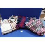 Three pure wool blankets; two by 'Burkraft' and the other by 'Borderglen' a/f.