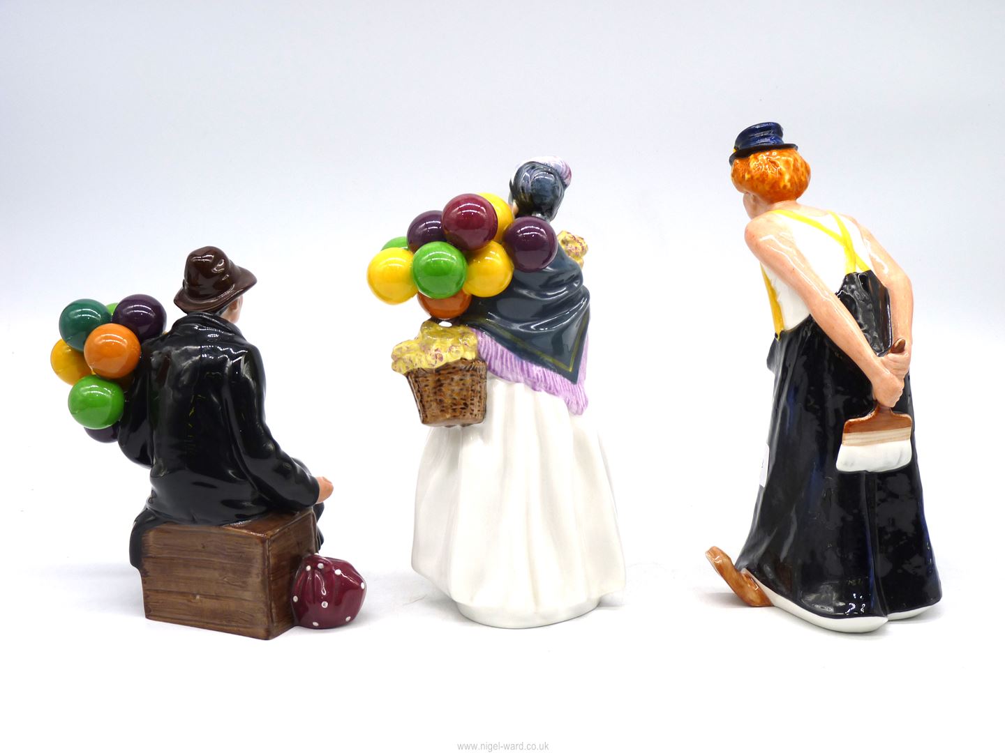 Three Royal Doulton figures 'Tip-Toe', 'The Balloon Man' and 'Biddy Penny Farthing'. - Image 3 of 3