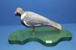 A Vintage wooden decoy Pigeon,