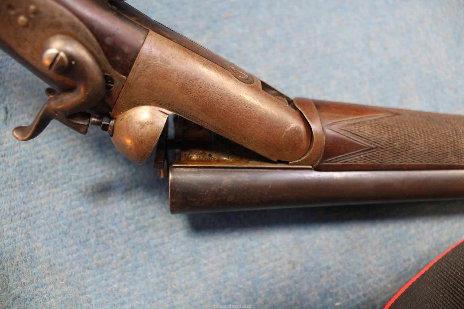 A BSA 12 Bore side by side open hammer Shotgun, serial no. - Image 6 of 6