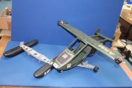 An Action Man pursuit craft with seaplane attachments.