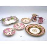 A small quantity of early china including a Wedgwood dish in lilac ground,