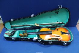 A "Lark Shanghai China Students Violin with bow in a case a/f