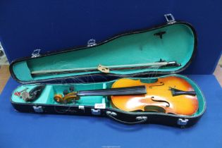 A "Lark Shanghai China Students Violin with bow in a case a/f