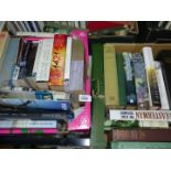 Two boxes of mostly hardback books; The Ascent of Everest, The Iliad,