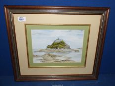 An Elizabeth Clarke framed and mounted Print of St Michael's Mount.