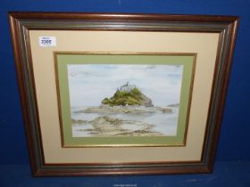 An Elizabeth Clarke framed and mounted Print of St Michael's Mount.