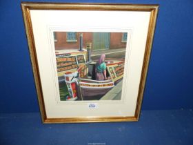 A Sidney F. Homer, R.B.S.A. (1912-1993), "Longboat York at Birmingham", Gouache, 15" x 16 1/2".