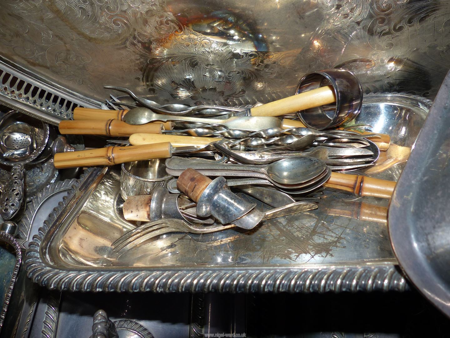 A quantity of Silver plate including serving dishes, galleried tray, - Image 2 of 3