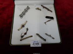 Ten Bar Brooches/pins including micromosaic.