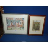 A framed and mounted Watercolour titled 'Back Door' signed lower right Barbara Graham,