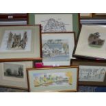 A quantity of Prints on Hereford to include 'Entrance to the College Cloisters', Church Street,