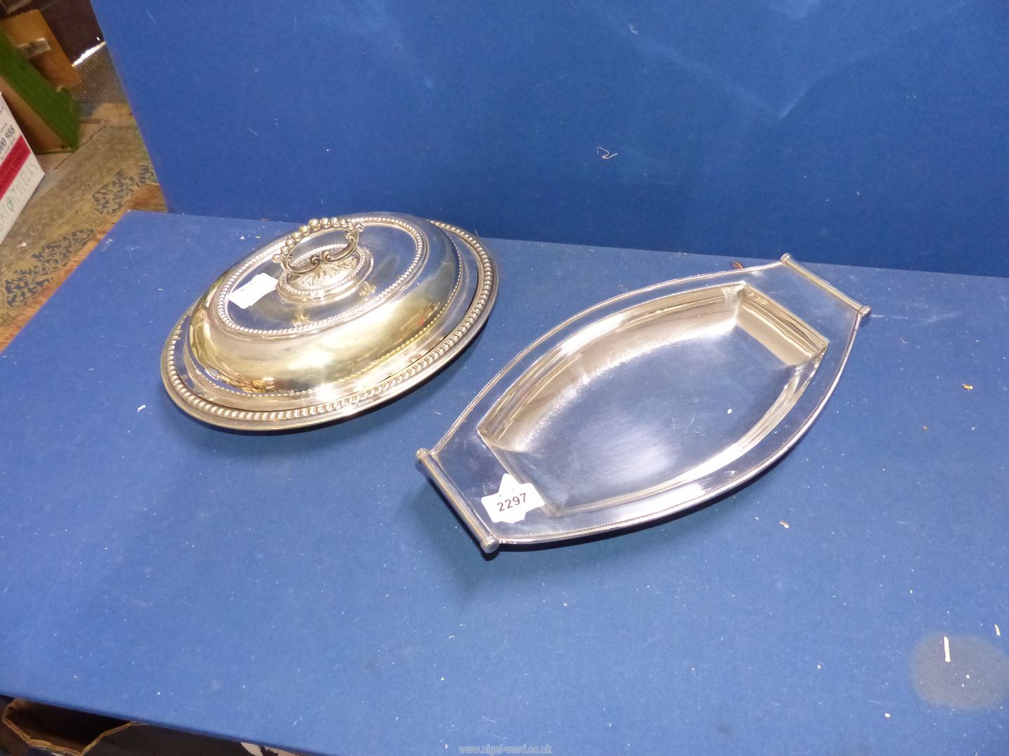 Two EPNS dishes, one being lidded.