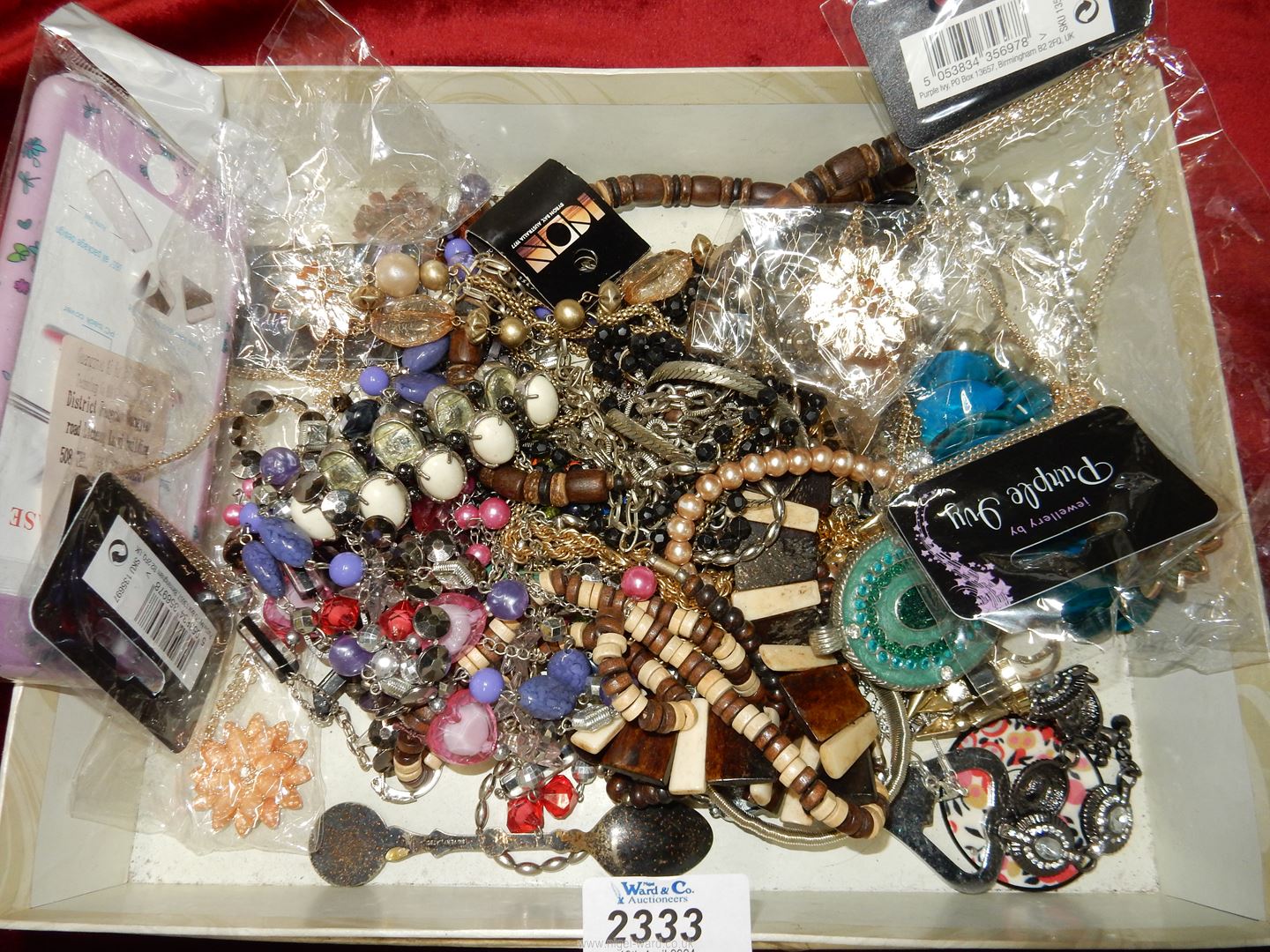 A box of costume jewellery including pendants, bracelets, necklaces etc. - Image 2 of 2