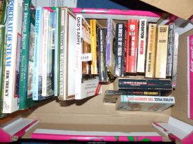 A box of War and railway books to include The Hardest Day by Alfred Price, Len Deighton Fighter,