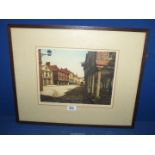 A framed and mounted signed Etching titled 'The Butterwalk, Totnes' by Lewis Stant,