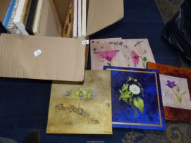 A quantity of unframed Oils on canvas; mainly floral, unsigned.