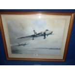 An Eric H. Day original Watercolour 'Vulcan over Lincoln', signed lower right 26 1/4" x 20 1/2".