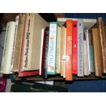 A quantity of books to include cookbooks, A London Reverie, Contemporary English woodcuts etc.