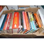 A box of books to include The Royal War, Conquest, Wars of the Roses, Agincourt etc.
