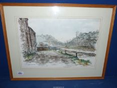 A Nigel Cameron framed Watercolour titled verso 'The Maltsters Tuckenhay'.