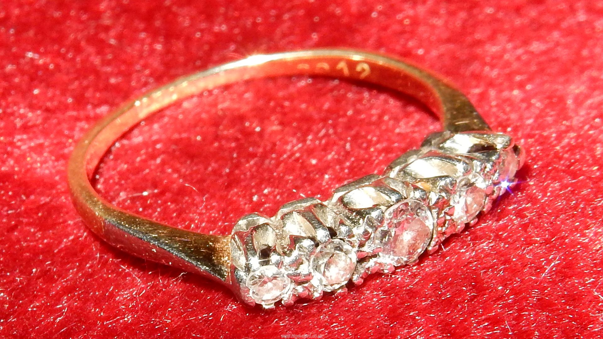 A 18ct Diamond ring having five graduated diamonds. - Image 2 of 10