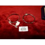 Two 925 silver stamped bracelets, one with ball decoration.