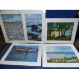 Two mounted Acrylics including "Whitesands Bay, nr. St. Davids, Pembrokshire" by G.