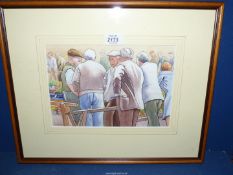 "Market Gossip at Bromsgrove", by John Stanley, signed Watercolour, 18 1/4" x 14 3/4".