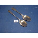 Two Silver serving spoons, one London 1816 by Josiah & George Piercy plus another (hallmark rubbed),