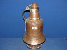 A large Copper water jug in middle Eastern design, 17" tall.