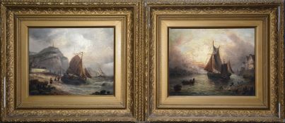 A pair of gilt framed seascape Oil paintings on board by the renowned British artist Millson Hunt: