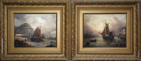 A pair of gilt framed seascape Oil paintings on board by the renowned British artist Millson Hunt: