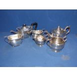 Two three piece plated teasets.
