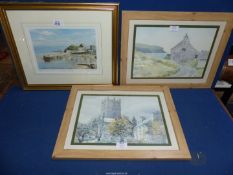 A signed Limited Edition Print of Tenby by Graham Hadlow, plus two other coastal Prints.
