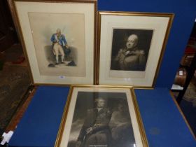 Three framed and mounted Prints to include The Right Honorable The Earl of St.