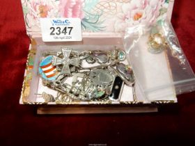 A box of mainly Silver items including items including 1915 Football union Medal,