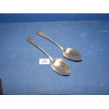 Two London Silver serving spoons, one dated 1824 Jonathan Hayne,