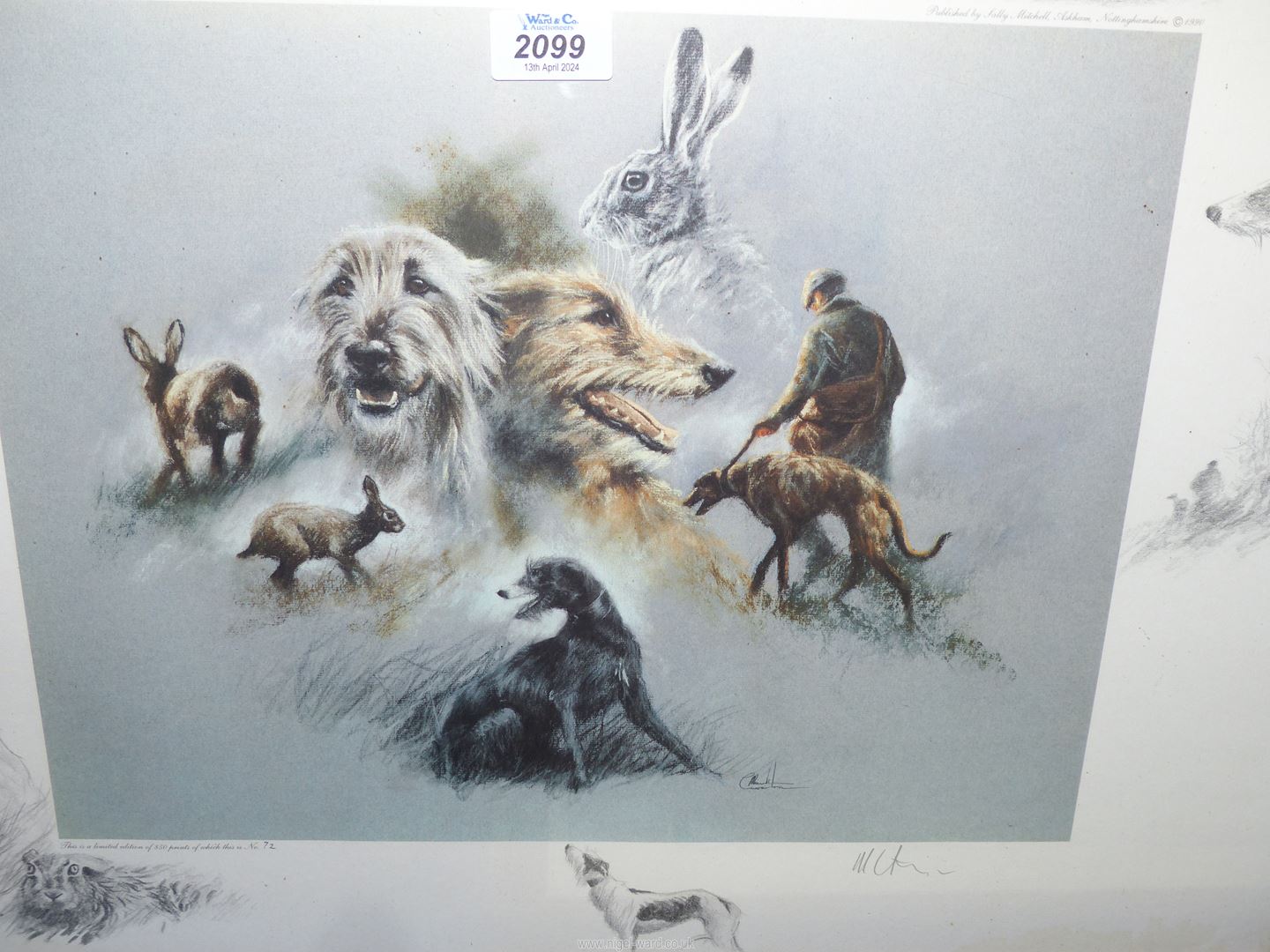 Three framed Hunting Prints to include Grouse shooting, - Image 2 of 4