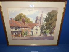 A framed and mounted Watercolour, written verso Gillingham, Kent. Signed lower left E.A.