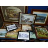 A quantity of Prints to include; hunting scenes, 'An Evening Chance' by F.A.