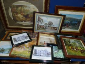 A quantity of Prints to include; hunting scenes, 'An Evening Chance' by F.A.