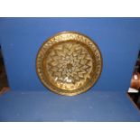 A large Brass Tray, 18 3/4" diameter.