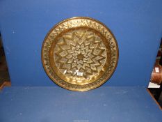 A large Brass Tray, 18 3/4" diameter.
