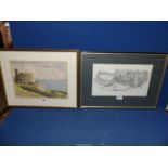 A framed and mounted Watercolour titled St.