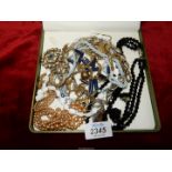 Ten Vintage necklaces including micro mosaic, beaded, etc.