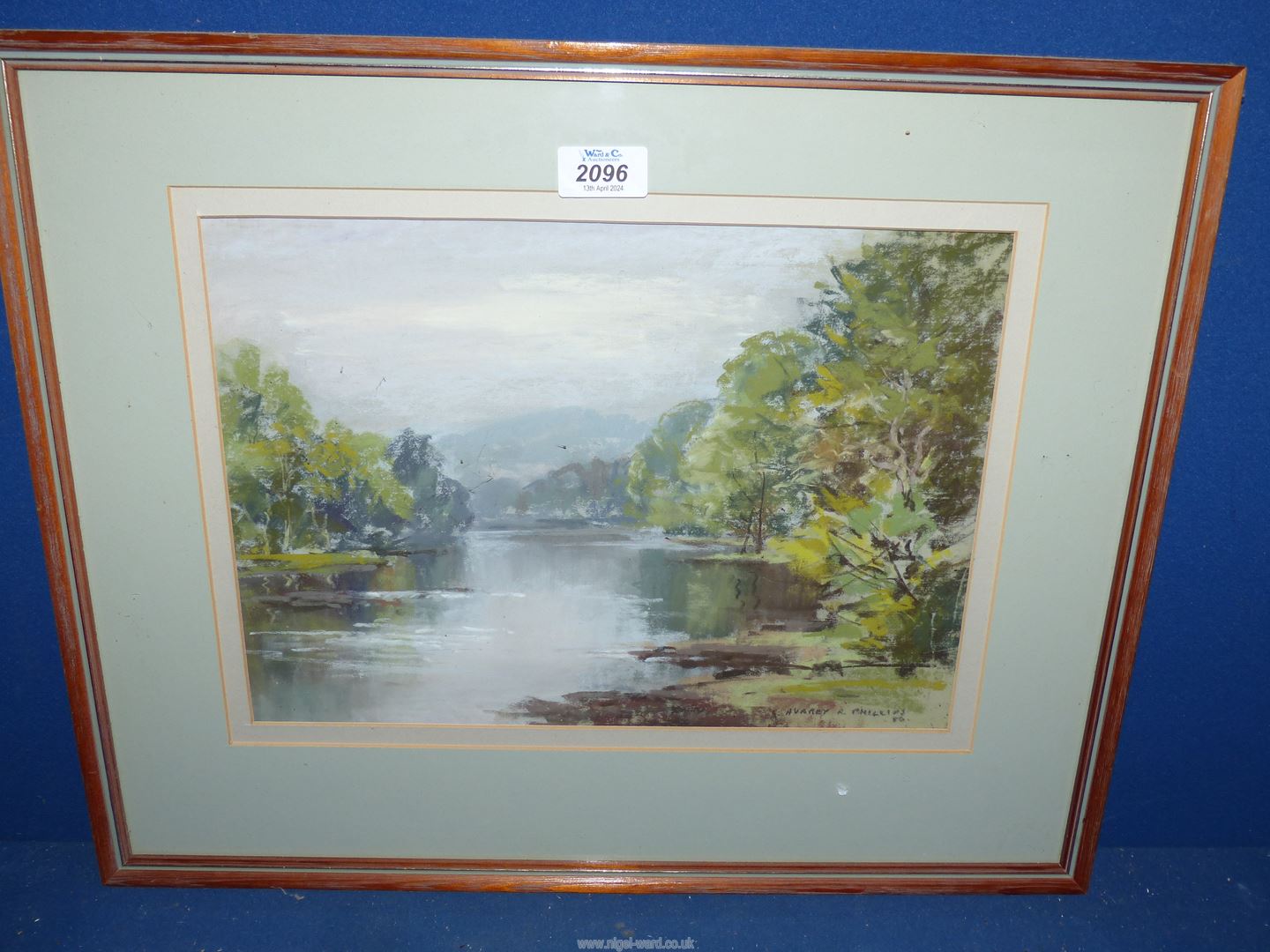 A framed and mounted Watercolour titled verso 'The Wye at Erwood' by Aubrey R. Phillips.