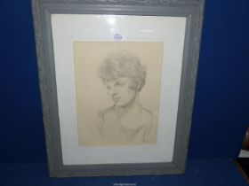 A John Edwards Pencil drawing of a young girl.