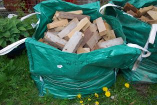 A builders bag of softwood blocks.